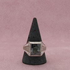 anello uomo argento sterling vintage intaglio troiano guerriero misura 12,5