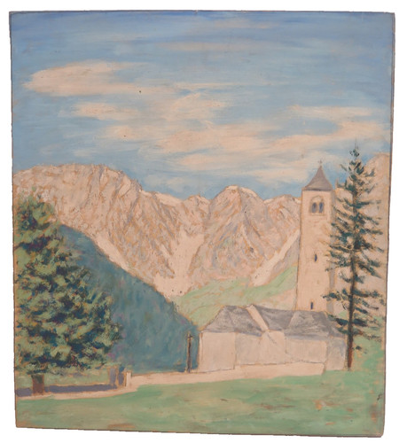 Paesaggio alpino dipinto olio - alpino,