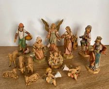 Set Natività Vintage Fontanini Simonetti 15 Pezzi Gesù Cherubini Tamburino Ragazzo Angelo Pecora