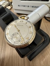 Bulova orologio da tasca 44mm placcato oro cal 17AH funzionante