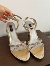 Sandali dorati con strass col