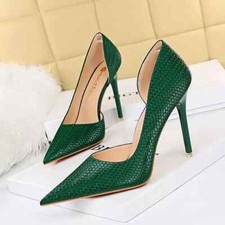Decolte Scarpe Donna Tacco Alto Verde Eleganti 10.5 cm Pelle Sintetica 34321