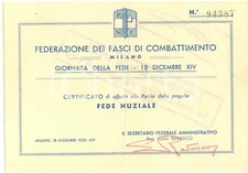 1935 PNF MILANO - Oro alla