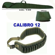 cartuccera caccia calibro 12 + fodero fucile custodia leggera tascabile cotone a