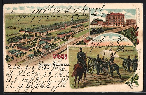Litografia campo lechfeld - campo,
