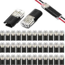 40 Pezzi Connettori Elettrici Rapidi per Cavo Da 18-22 AWG, Connettore 2 Pin, Co