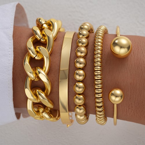 Set bracciali perline catena