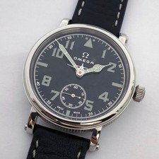 Grande Orologio da Polso Svizzero Meccanico Uomo Militare Matrimonio OMEGA Acciaio Piloti WW2
