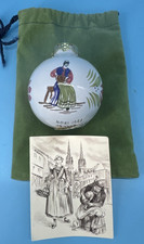 Henriot Quimper Pottery 1988 Noel Ball Ornamento Francia con sacchetto e documenti