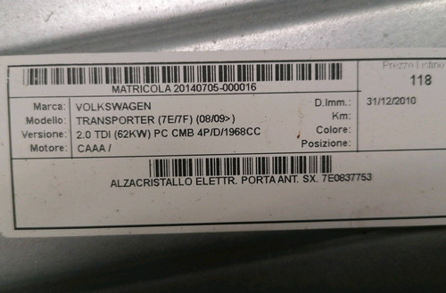 Alzacristallo elettr porta - alzacristallo,