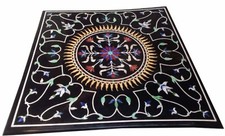 Piano In Marmo Nero Con Inlay