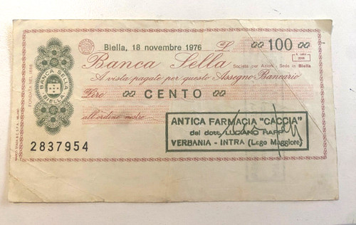 Miniassegno bancario banca - bancario,