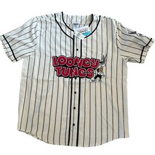 Looney Tunes Bugs Bunny Striped Baseball Jersey Size Large