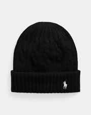 Cotton Hat Polo Ralph Lauren Classic Cable Beanie Black One Size