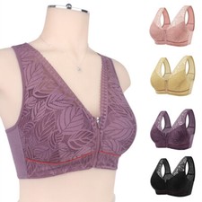 Reggiseno donna yoga zip anteriore senza fili imbottito sportivo pizzo supporto canotta push up
