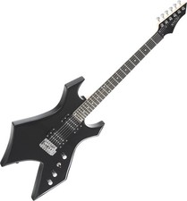 Chitarra Elettrica Heavy-Metal 24 Tasti Palissandro 2 Humbucker Tremolo Nero