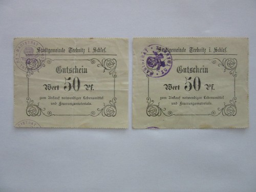 Slesia 2x trebnitz 50 pf - b/,
