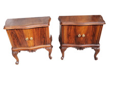 COPPIA COMODINI IN NOCE ITALIA EPOCA XX SECOLO ORIGINALI