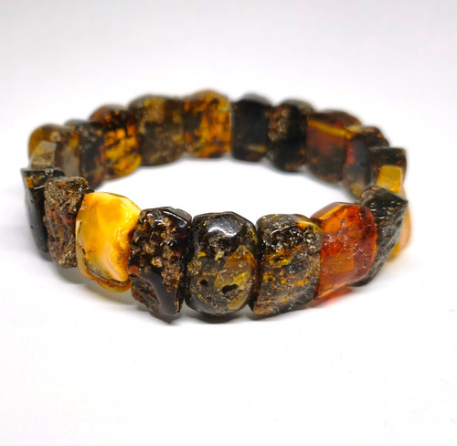 Bracciale ambra scura perline - ambra,