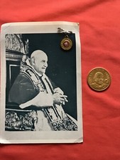 Antica reliquia di Papa Giovanni Giovanna XXIII con cartellino + medaglia oro 8 K speciale