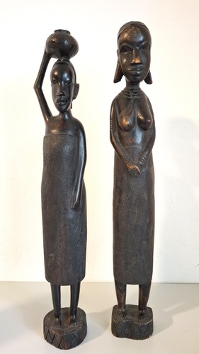 Coppia statuine legno - in,