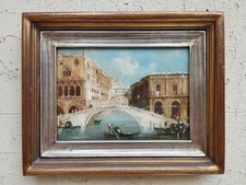 ANTICO QUADRO DIPINTO LAGUNA DI VENEZIA CON PONTE FIRMATO IN BASSO SX ZANETTI