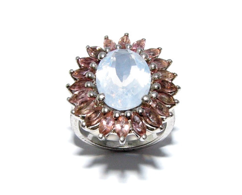 Anello cocktail argento - argento, rosa