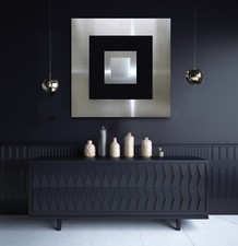 Originale Astratto Metallo Design Immagine Oltre Madia Cassettiera Argento Nero