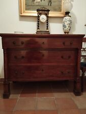 Comò Antico Impero Lombardo Noce Tre Cassetti Inizio 800 Italia Originale