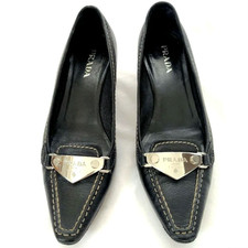 PRADA Logo Plated Leather