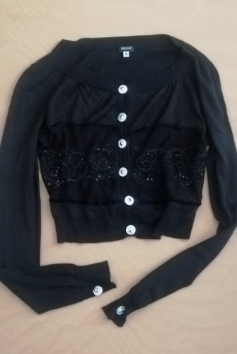 Cardigan versace nero - cardigan, con