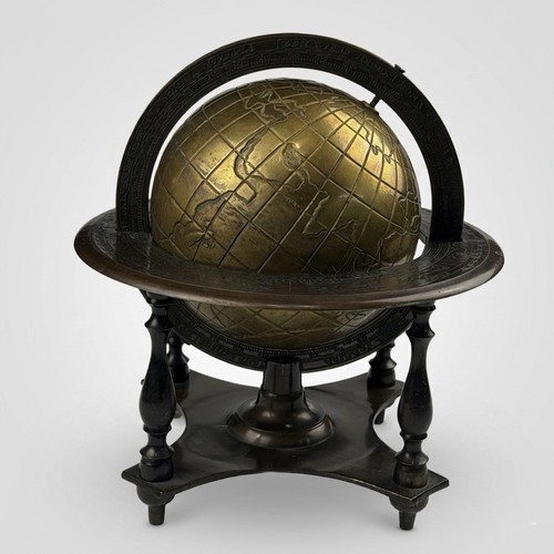 Mappamondo zodiacale ottone