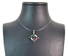 Croce celtica tricolore smaltata in argento 925 realizzato a mano Made in Italy