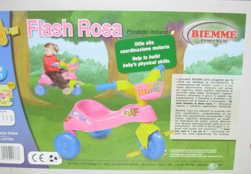 Triciclo flash rosa biemme - flash,