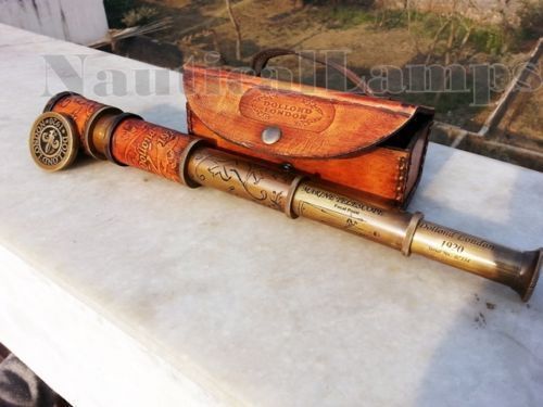 Antico telescopio ottone - telescopio,