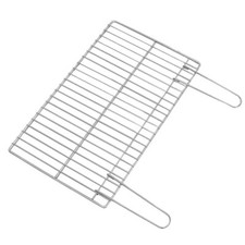 Griglia per Barbecue in Acciaio Inox Cromato con Doppio Manico 67x40 cm - 8409