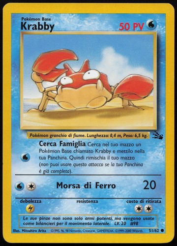 Pokemon tcg krabby ex - krabby, 51/62