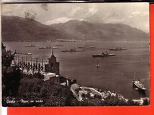 CARTOLINA GAETA  B/N   VIAGGIATA  SALUTI  1958 NAVI IN RADAR    REGALO