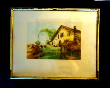 🟡 ANTICA CORNICE FIORENTINA CON LITOGRAFIA FIRMATA  - A-565