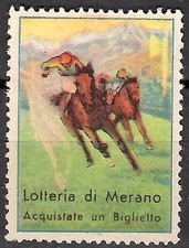 ES10100 Advertising poster stamps: Lotery of Merano - horse racing
