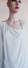 Calvin Klein Ladies Rib Vest /Tank Top -White Con Spalline Lurex Taglia M