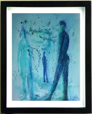 Disegno Gouache Coppia Firmato