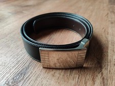 Cintura Giorgio Armani reversibile con fibbia in pelle nera/marrone Italia (taglia in foto)