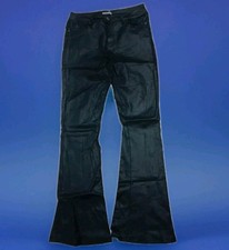 Jeans Effetto Pelle Donna Pantaloni Zampa STRETCHING  DENIM TG XL 