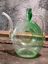 BOTTIGLIA VERSATOIO ANTICO IN VETRO SOFFIATO VERDE EMILIANA EPOCA 7/800PERFETTA.