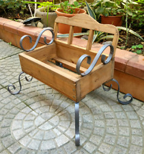 porta vaso vasetti fioriera mensola in ferro battuto e legno giardino cucina tav