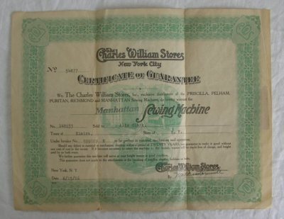 Certificato macchina cucire - da,