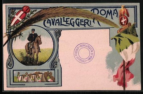 Litografia roma chavalleggeri - litografia,