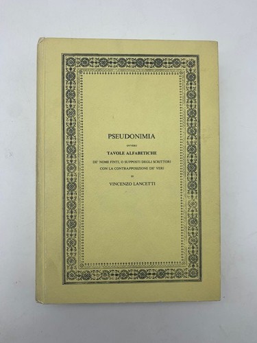 Pseudonimia ovvero tavole