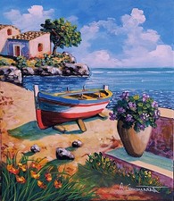 Quadri dipinti di paesaggi e marine . Olio 30 x 35 cm